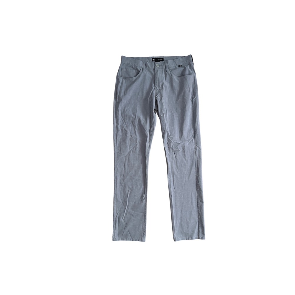 TravisMathew Mens Grey Performance Stretch 5-Pocket Pants Size 32 Golf Casual